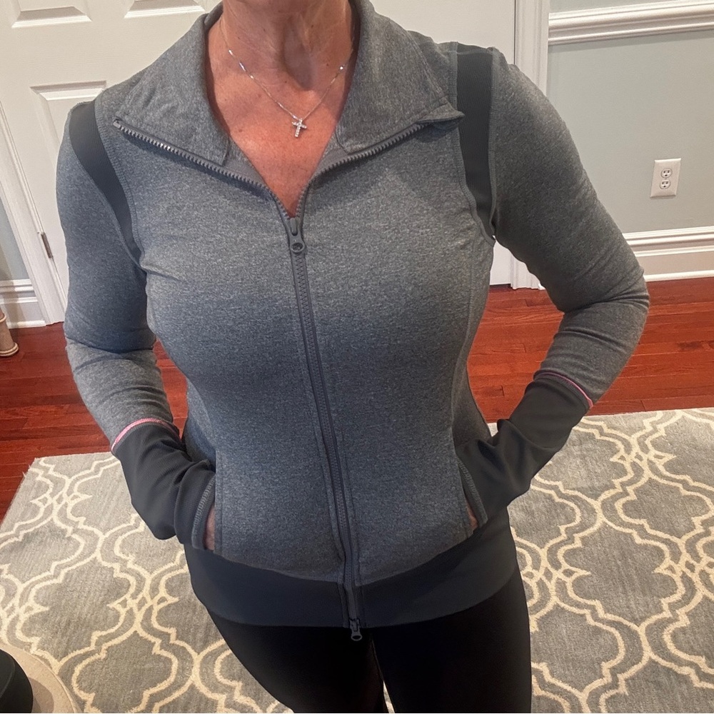 Zella Gray Full-Zip Activewear Jacket